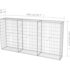 vidaXL Vallas De Jardín-Cesta de muro de gaviones acero galvanizado 200x30x100 cm
