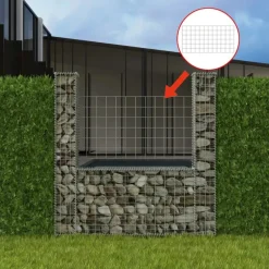 vidaXL Vallas De Jardín-Cesta en forma de U muro de gaviones galvanizado 160x20x150 cm