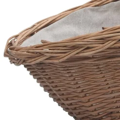 vidaXL Accesorios Para Hornos De Leña Y Chimeneas-Cesta para leña con asas sauce marrón 57x46,5x52 cm