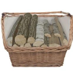 vidaXL Accesorios Para Hornos De Leña Y Chimeneas-Cesta para leña con asas sauce marrón 61,5x46,5x58 cm