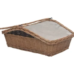 vidaXL Accesorios Para Hornos De Leña Y Chimeneas-Cesta para leña con asas sauce marrón 61,5x46,5x58 cm