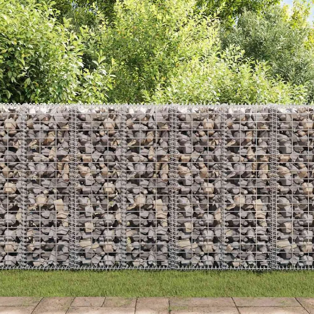 vidaXL Vallas De Jardín-Cesta para muro de gaviones de alambre galvanizado 100x30x30 cm