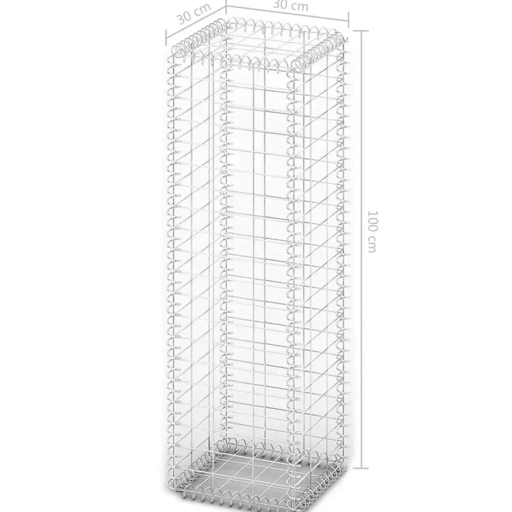 vidaXL Vallas De Jardín-Cesta para muro de gaviones de alambre galvanizado 100x30x30 cm