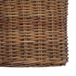 vidaXL Cesta para Plantas con almacenamiento 3 pcs Marrón Ratán Kubu Marr&oacute;n