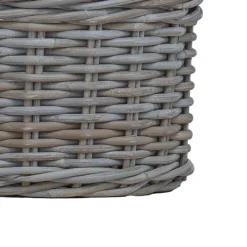 vidaXL Cesta para Plantas con almacenamiento 2 pcs Ratán Kubu Gris Outlet