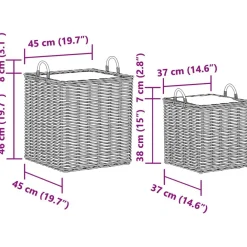 vidaXL Decoración-Cesta para Plantas con almacenamiento 2 pcs Marrón Ratán Lacak