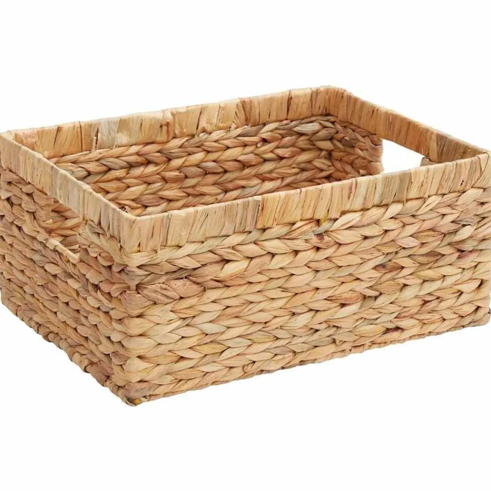 vidaXL Productos Del Hogar-Cestas de Almacenamiento 3 pcs Natural Jacinto de agua