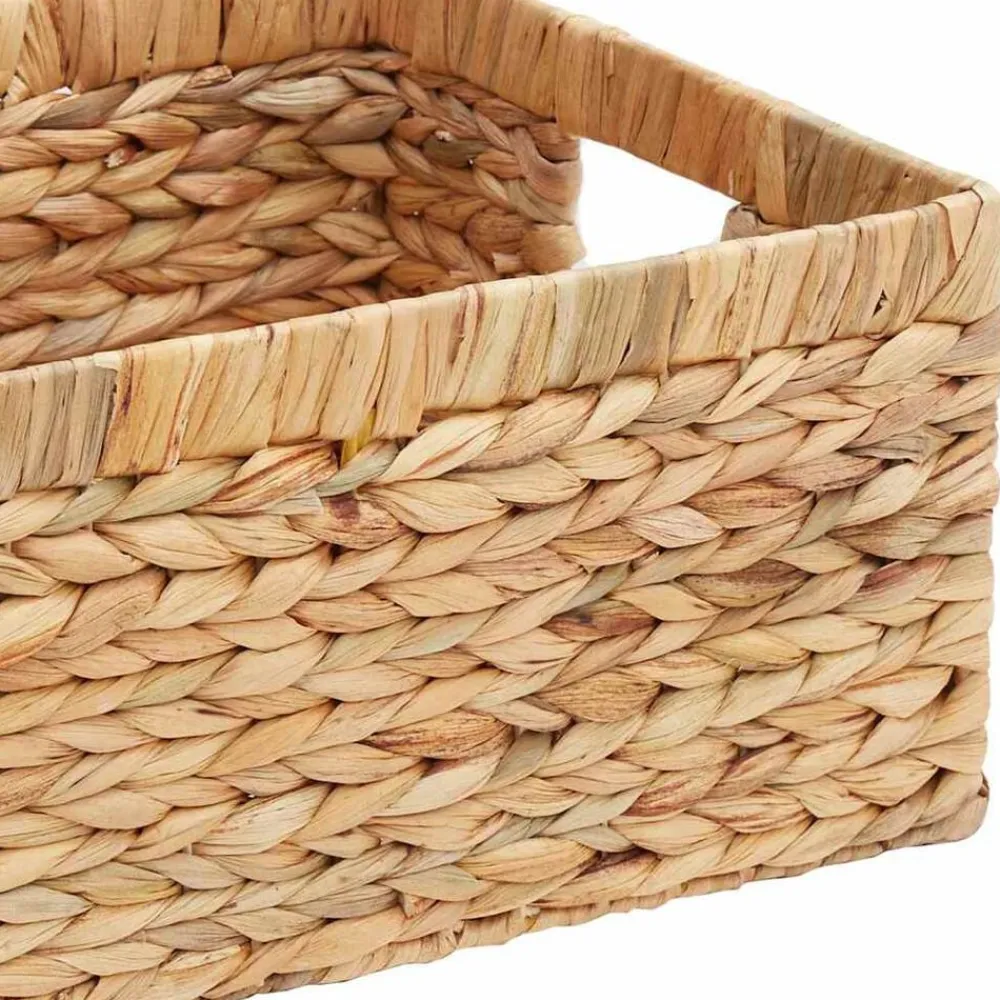 vidaXL Productos Del Hogar-Cestas de Almacenamiento 3 pcs Natural Jacinto de agua