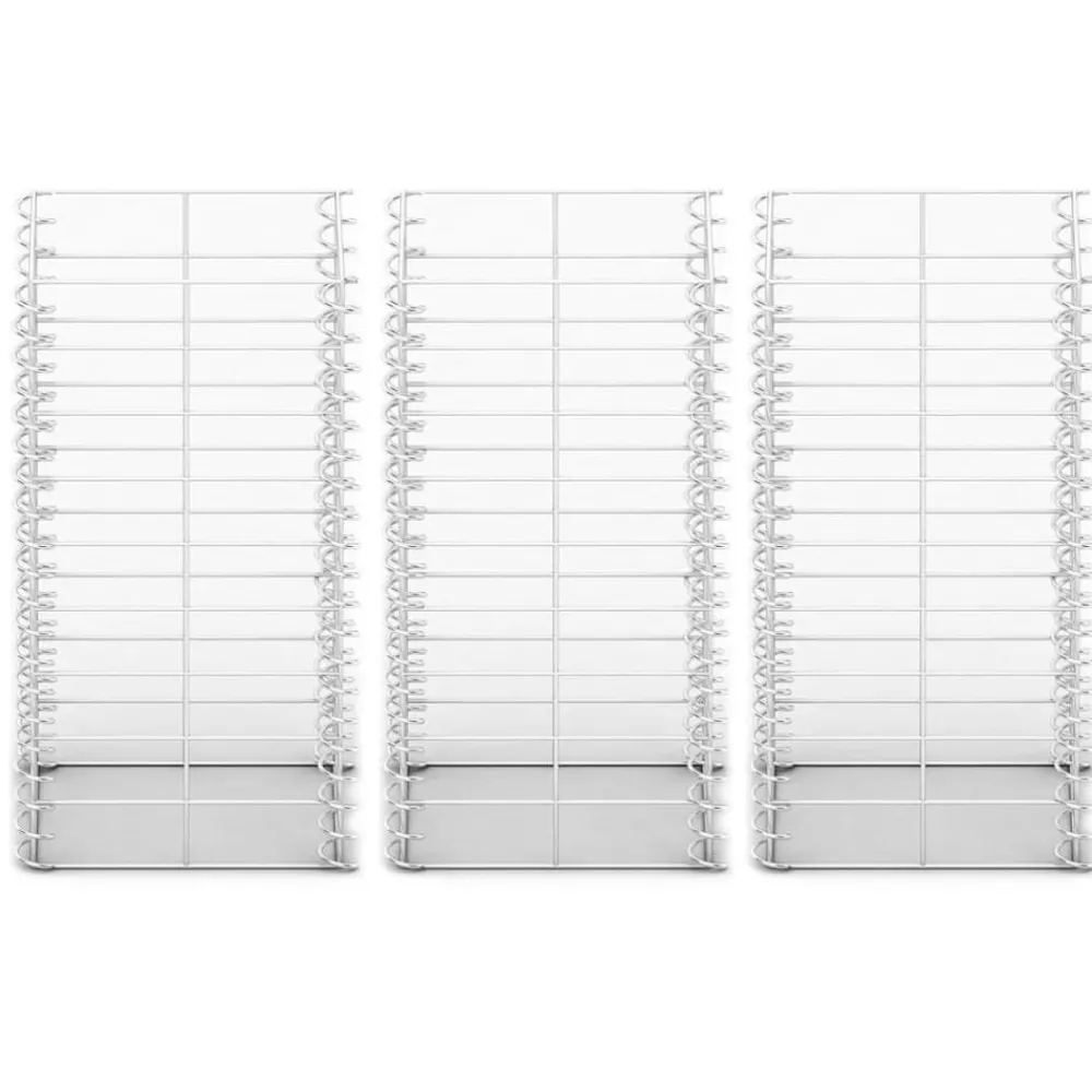 vidaXL Vallas De Jardín-Cestas de muro de gaviones alambre galvanizado 25x25x50cm 3 uds