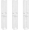 vidaXL Vallas De Jardín-Cestas de muro de gaviones 3 uds acero galvanizado 25x25x197cm