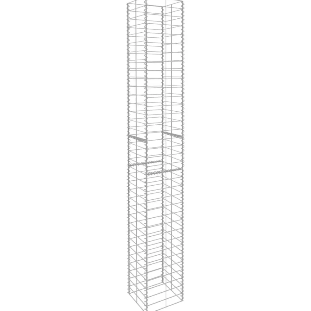 vidaXL Vallas De Jardín-Cestas de muro de gaviones 3 uds acero galvanizado 25x25x197cm