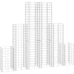 vidaXL Vallas De Jardín-Cestas de muro de gaviones alambre galvanizado 6 unidades