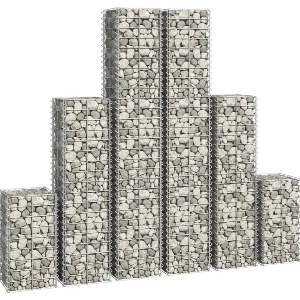 vidaXL Vallas De Jardín-Cestas de muro de gaviones alambre galvanizado 6 unidades