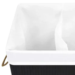 vidaXL Productos Del Hogar-Cesto de la ropa sucia de bambú 2 secciones 72 l