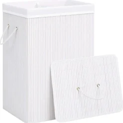 vidaXL Productos Del Hogar-Cesto de la ropa sucia de bambú 2 secciones 72 l