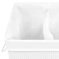 vidaXL Productos Del Hogar-Cesto de la ropa sucia de bambú 2 secciones 72 l