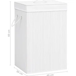 vidaXL Productos Del Hogar-Cesto de la ropa sucia de bambú 2 secciones 72 l