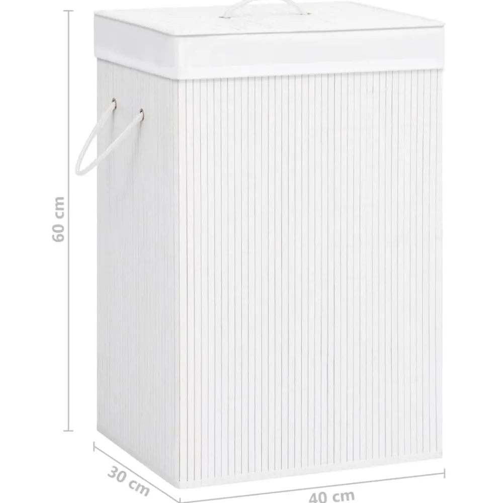 vidaXL Productos Del Hogar-Cesto de la ropa sucia de bambú 2 secciones 72 l