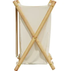 vidaXL Productos Del Hogar-Cesto de la ropa sucia de bambú blanco crema 41,5x36x63,5 cm