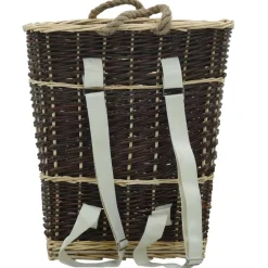 vidaXL Accesorios Para Hornos De Leña Y Chimeneas-Cesto de leña con correas transporte sauce natural 44,5x37x50cm
