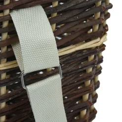 vidaXL Accesorios Para Hornos De Leña Y Chimeneas-Cesto de leña con correas transporte sauce natural 44,5x37x50cm