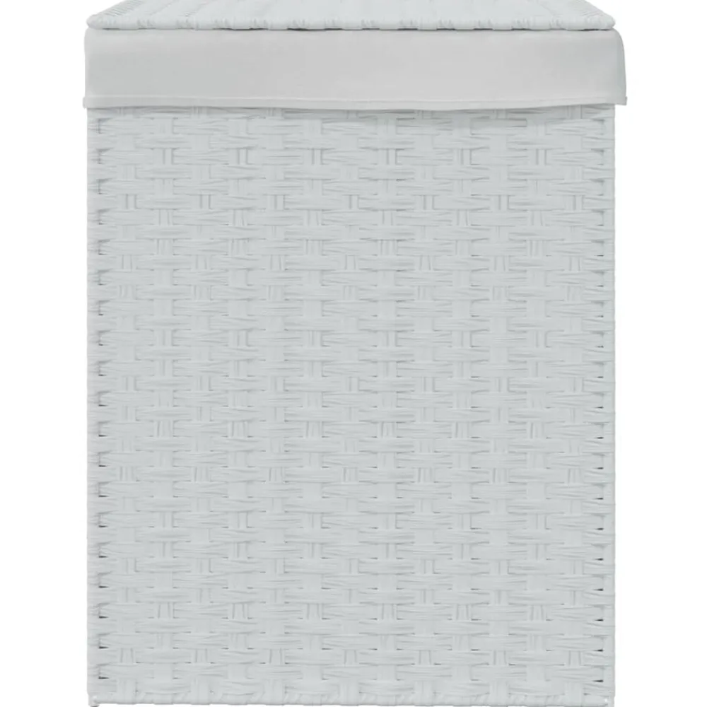 vidaXL Productos Del Hogar-Cesto de ropa sucia con tapa ratán sintético 46x33x60 cm