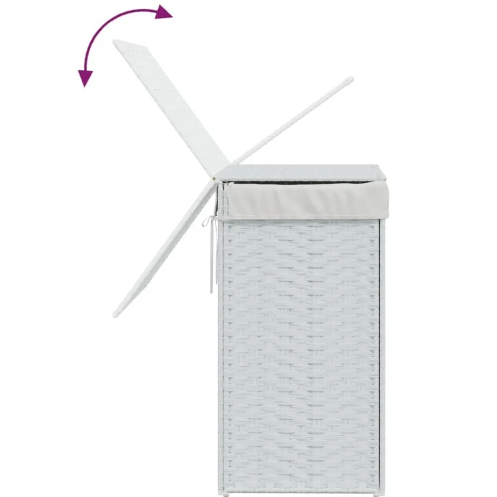 vidaXL Productos Del Hogar-Cesto de ropa sucia con tapa ratán sintético 46x33x60 cm