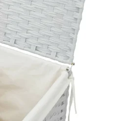 vidaXL Productos Del Hogar-Cesto de ropa sucia con tapa ratán sintético 46x33x60 cm