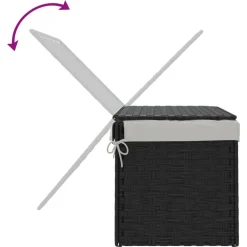 vidaXL Cesto de ropa sucia con tapa ratán sintético 55,5x35x34cm Negro Sale