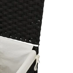 vidaXL Cesto de ropa sucia con tapa ratán sintético 46x33x60 cm Negro Outlet