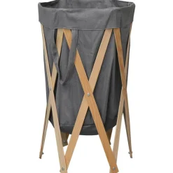 vidaXL Productos Del Hogar-Cesto para colada plegable madera y tela