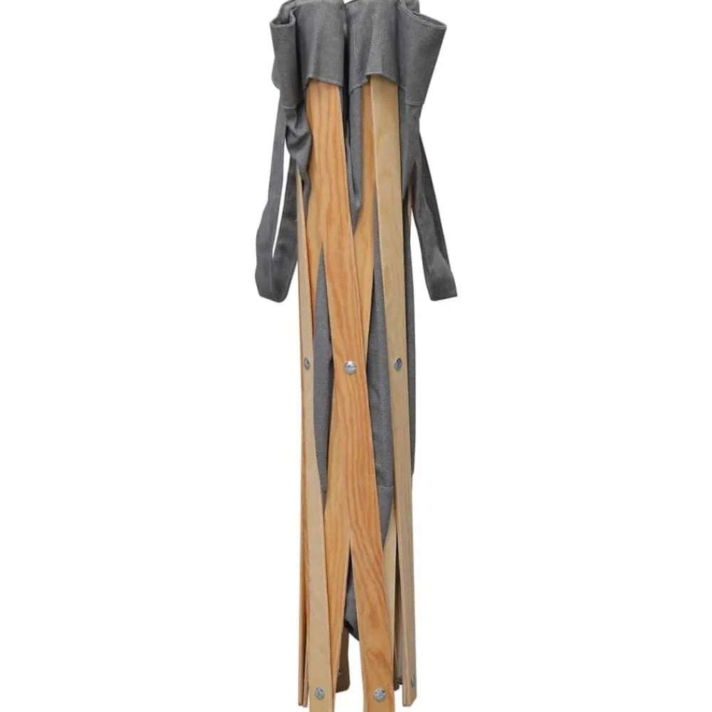 vidaXL Productos Del Hogar-Cesto para colada plegable madera y tela