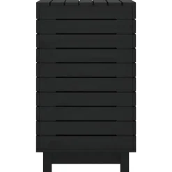 vidaXL Cesto para la ropa sucia madera maciza de pino 88,5x44x76 cm Negro Best