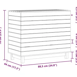vidaXL Cesto para la ropa sucia madera maciza de pino 88,5x44x76 cm Negro Best