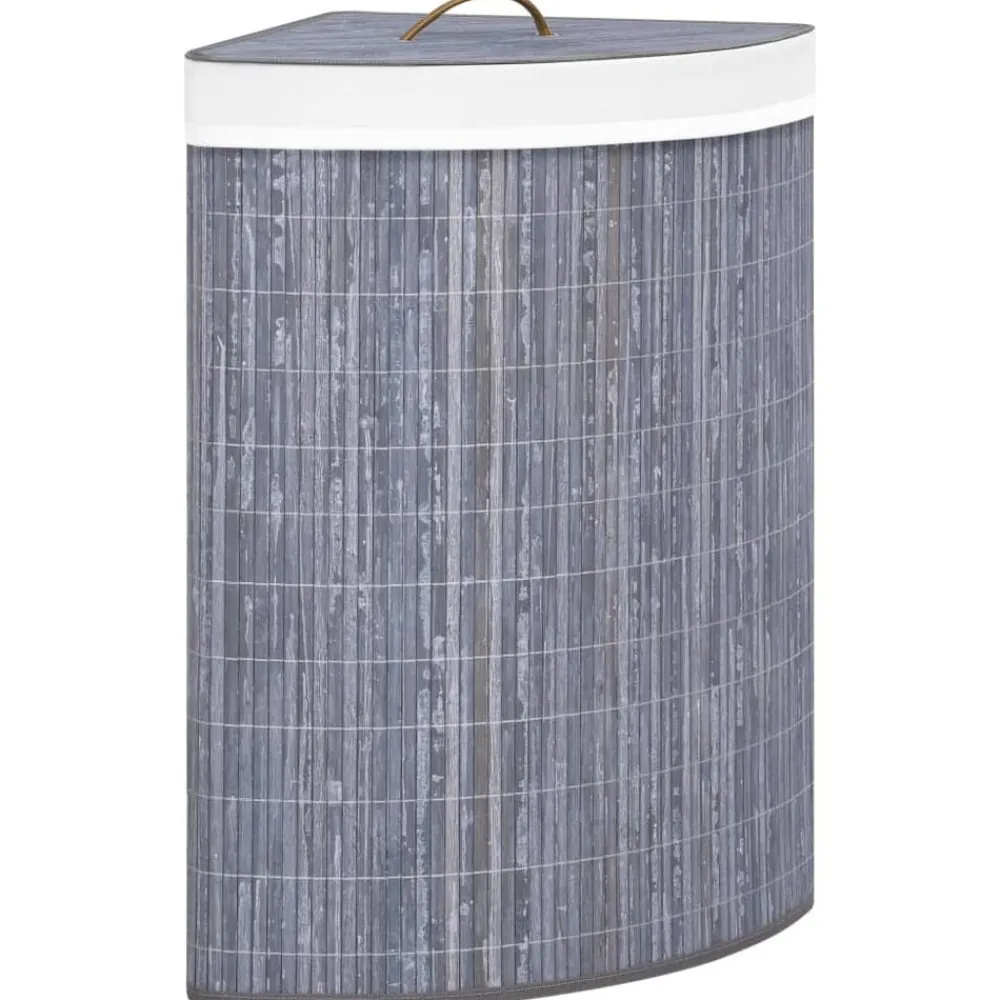 vidaXL Productos Del Hogar-Cesto para la ropa sucia de esquina bambú 60 L