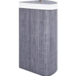 vidaXL Productos Del Hogar-Cesto para la ropa sucia de esquina bambú 60 L