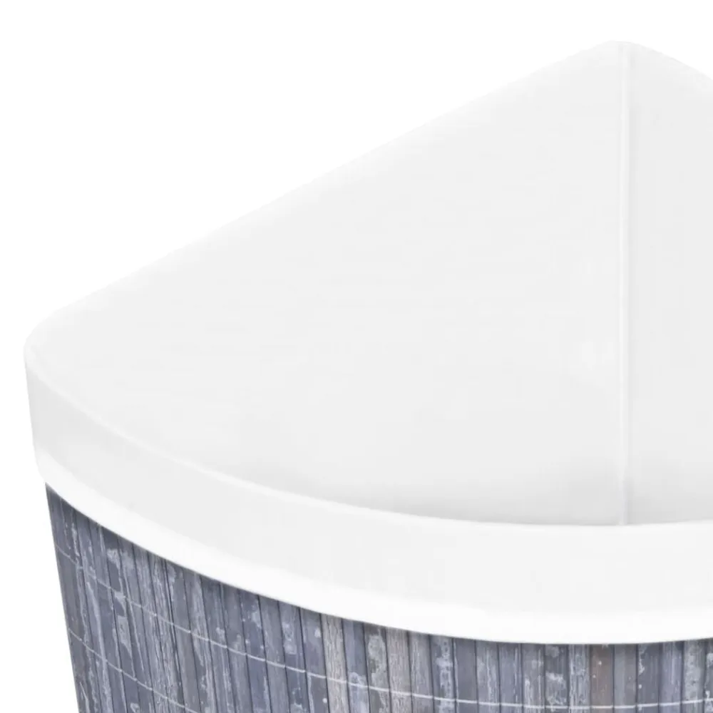 vidaXL Productos Del Hogar-Cesto para la ropa sucia de esquina bambú 60 L