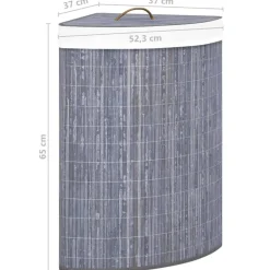 vidaXL Productos Del Hogar-Cesto para la ropa sucia de esquina bambú 60 L