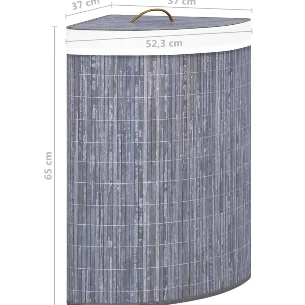 vidaXL Productos Del Hogar-Cesto para la ropa sucia de esquina bambú 60 L