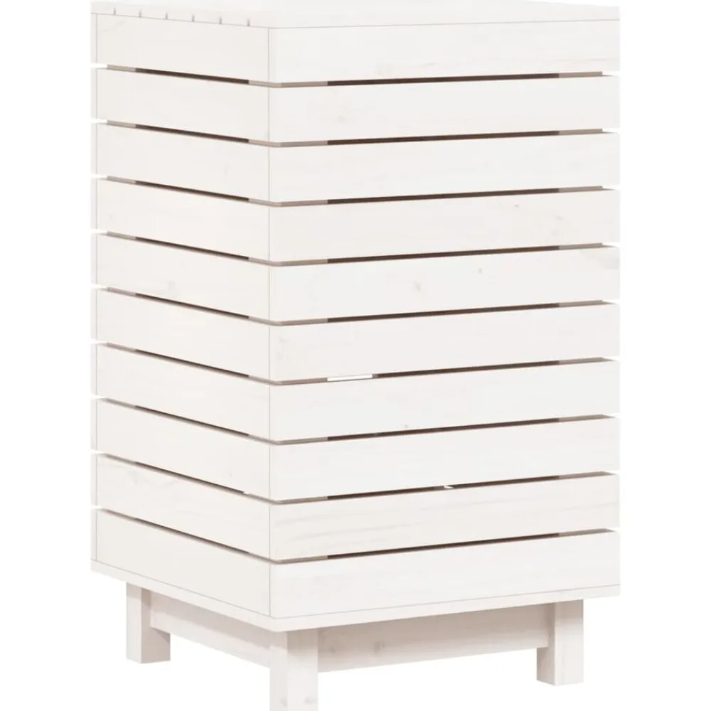 vidaXL Productos Del Hogar-Cesto para la ropa sucia madera maciza pino 44x44x76 cm