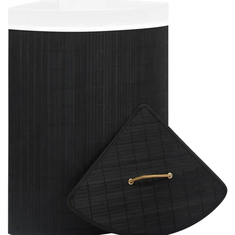 vidaXL Productos Del Hogar-Cesto para la ropa sucia de esquina bambú 60 L