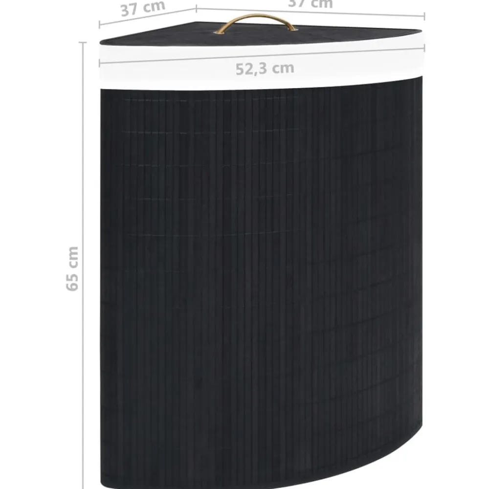 vidaXL Productos Del Hogar-Cesto para la ropa sucia de esquina bambú 60 L