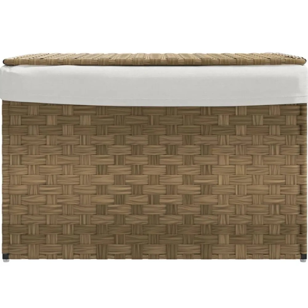 vidaXL Cesto para la ropa sucia con tapa ratán sintético 55,5x35x34 cm Marrón Discount