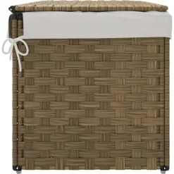 vidaXL Cesto para la ropa sucia con tapa ratán sintético 55,5x35x34 cm Marrón Discount