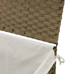 vidaXL Cesto para la ropa sucia con tapa ratán sintético 55,5x35x34 cm Marrón Discount