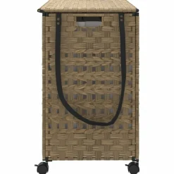 vidaXL Productos Del Hogar-Cesto para ropa sucia con ruedas ratán 66x35x60 cm