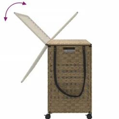 vidaXL Productos Del Hogar-Cesto para ropa sucia con ruedas ratán 66x35x60 cm