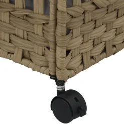 vidaXL Productos Del Hogar-Cesto para ropa sucia con ruedas ratán 66x35x60 cm