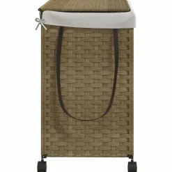 vidaXL Productos Del Hogar-Cesto para ropa sucia con ruedas ratán 60x35x60,5 cm