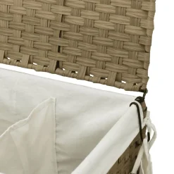 vidaXL Productos Del Hogar-Cesto para ropa sucia con ruedas ratán 60x35x60,5 cm